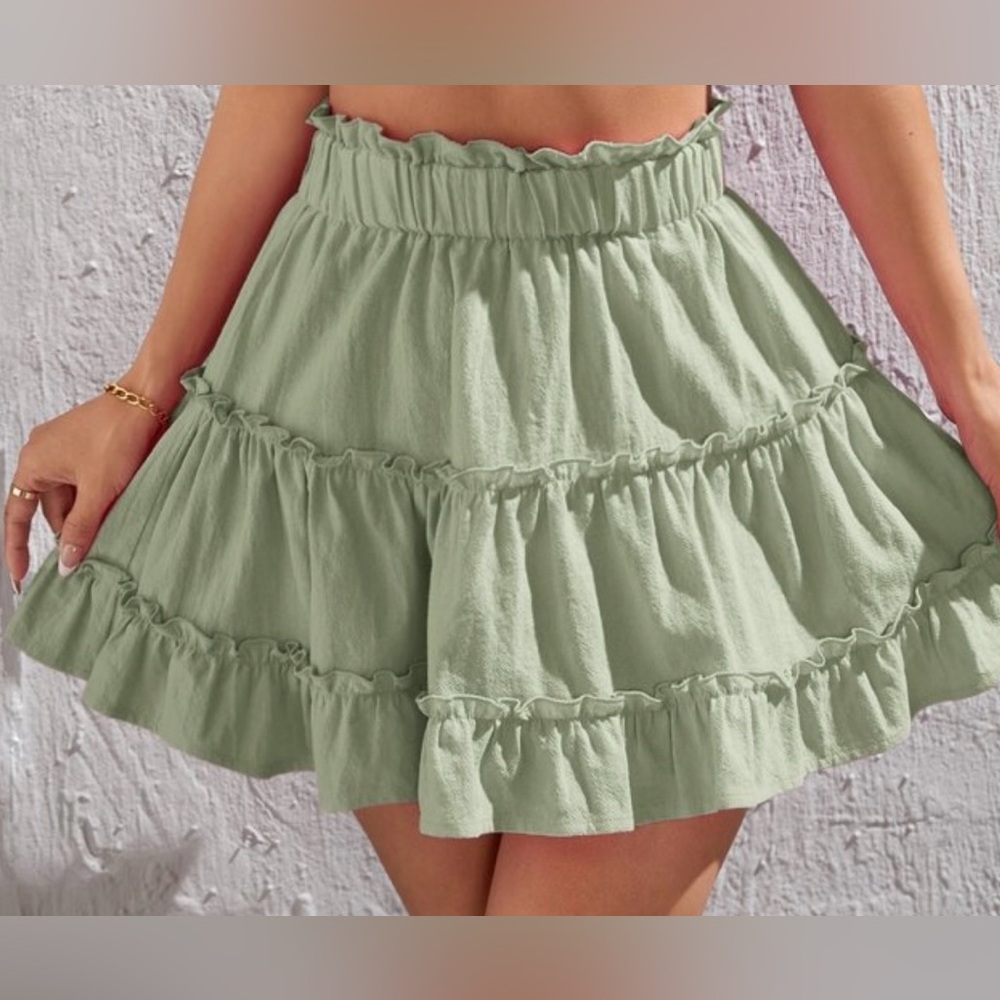 Ruffled Green Skirt